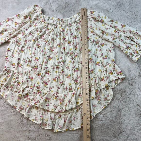 Denim & Supply Ralph Lauren Floral Boho Top Peasant Off Shoulder Size Small - Picture 5 of 7